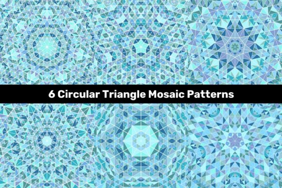 6 Light Blue Triangle Mosaic Patterns for Creative Projects