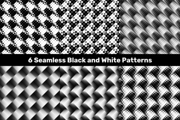 6 Seamless Black and White Patterns