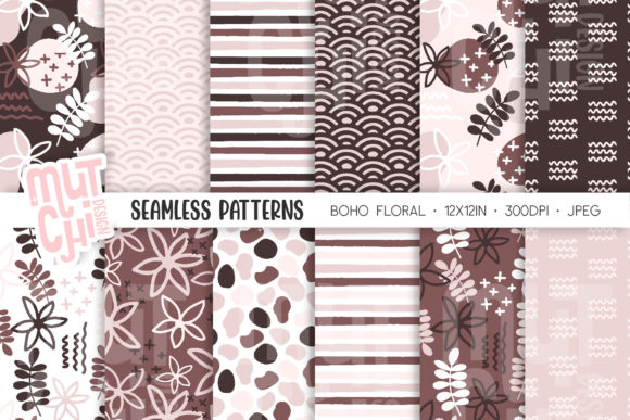 Boho Floral Seamless Patterns: A Versatile Design Resource for Creative Projects