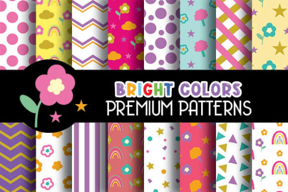 Bright Summer Digital Papers Patterns