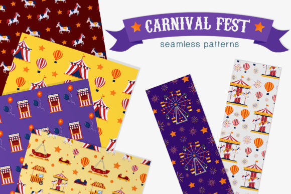 Carnival Fest Seamless Patterns