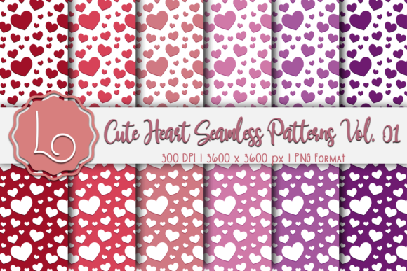 Cute Heart Seamless Patterns Vol. 01: A Versatile Design Resource for Creative Projects