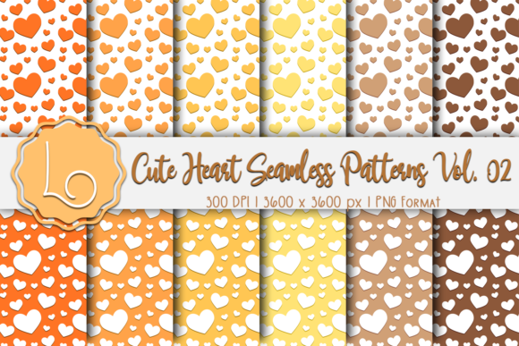 Cute Heart Seamless Patterns Vol. 02