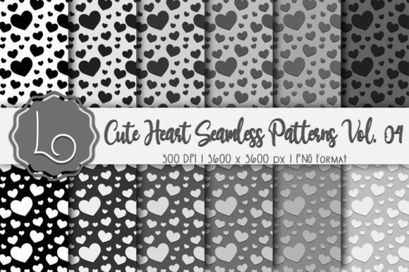 Cute Heart Seamless Patterns Vol. 04