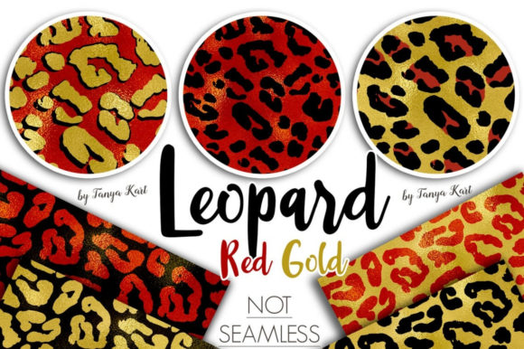Leopard Red and Gold Patterns: A Stylish Addition to Your Digital Projects