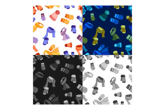Patterns with Winter Clothes. Winter