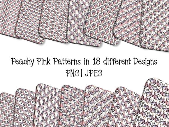 Peachy Pink Patterns Digital Paper