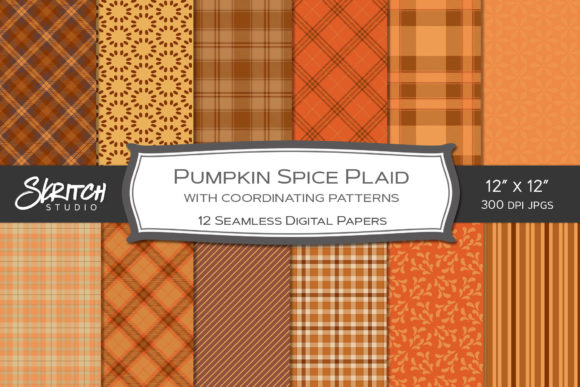 Pumpkin Spice Fall Plaid and Patterns: A Versatile Digital Design Collection for Autumn Creativity