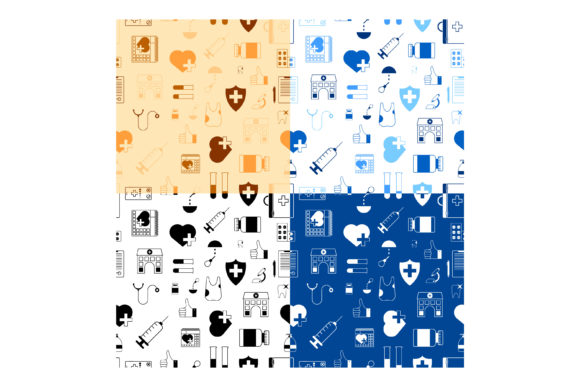 Seamless Patterns with Medical Icons