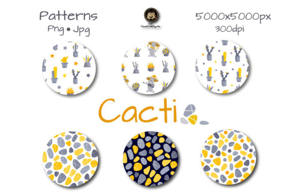 Set of Patterns Cute Cacti: A Versatile Design Resource