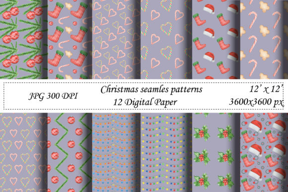 Violet Christmas Seamless Patterns Vol 1: A Creative Resource for Holiday Design