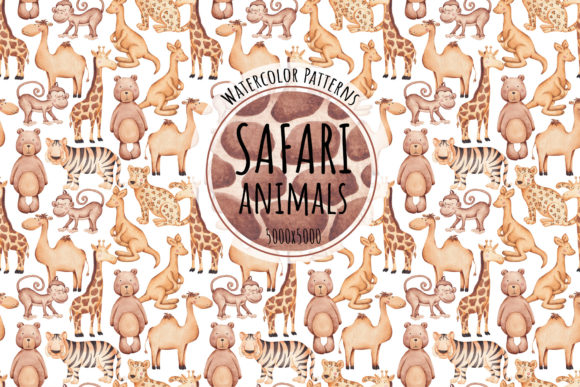 Watercolor Patterns Set Safari Animals: A Creative Resource for Designers and Entrepreneurs